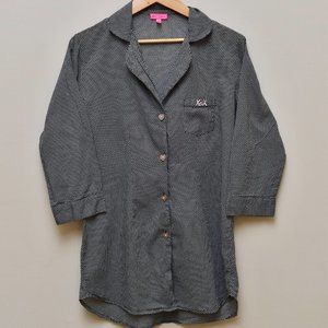 Betsey Johnson Polka dot button down pajama shirt